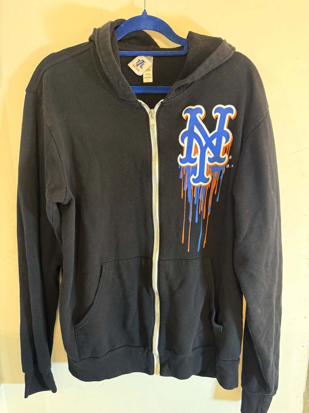 The 7 Line New York Mets Logo Dripping Full-Zip Hoodie